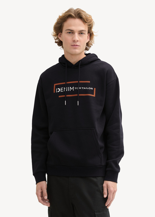 Tom Tailor Hoodie With A Print - Old Black 1043298-10618 