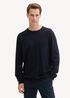 Mski Sweter Tom Tailor Knit Sweater In Recycled Cashmere Knitted Navy Melange - 1043266-13160