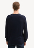 Mski Sweter Tom Tailor Knit Sweater In Recycled Cashmere Knitted Navy Melange - 1043266-13160