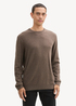 Mski Sweter Tom Tailor Knit Sweater In Recycled Cashmere Wood Brown Melange - 1043266-36303