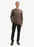 Mski Sweter Tom Tailor Knit Sweater In Recycled Cashmere Wood Brown Melange - 1043266-36303
