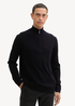 Meski Sweter Tom Tailor Troyer Knit Sweater In Recycled Cashmere Black - 1043268-29999