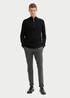 Meski Sweter Tom Tailor Knit Troyer In A Mix Of Textures Black - 1044475-29999