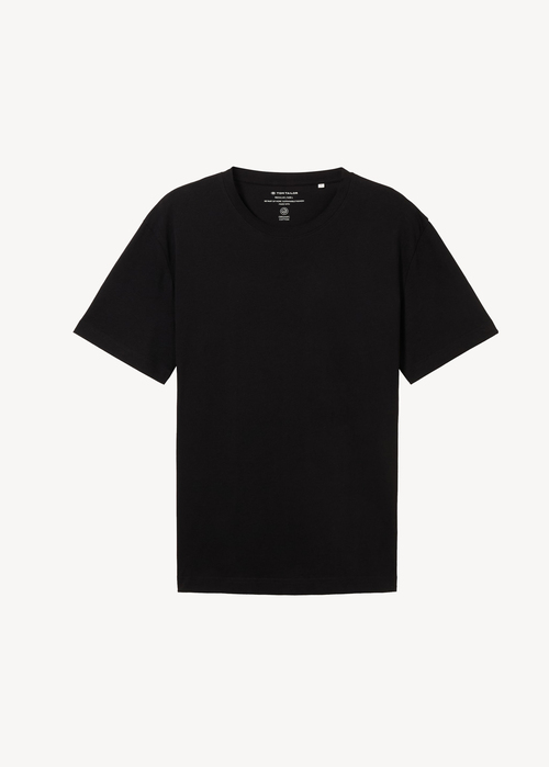 Mski T Shirt Tom Tailor C Neck T Shirt Black - 1043417-29999