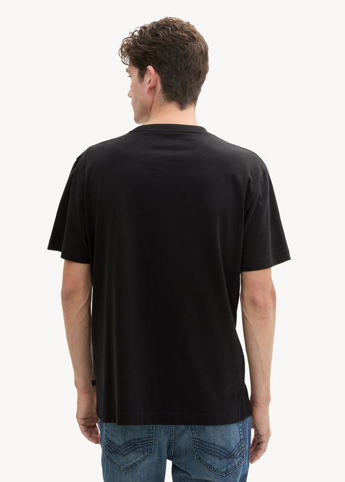 Meski T Shirt Tom Tailor C Neck T Shirt Black - 1043417-29999