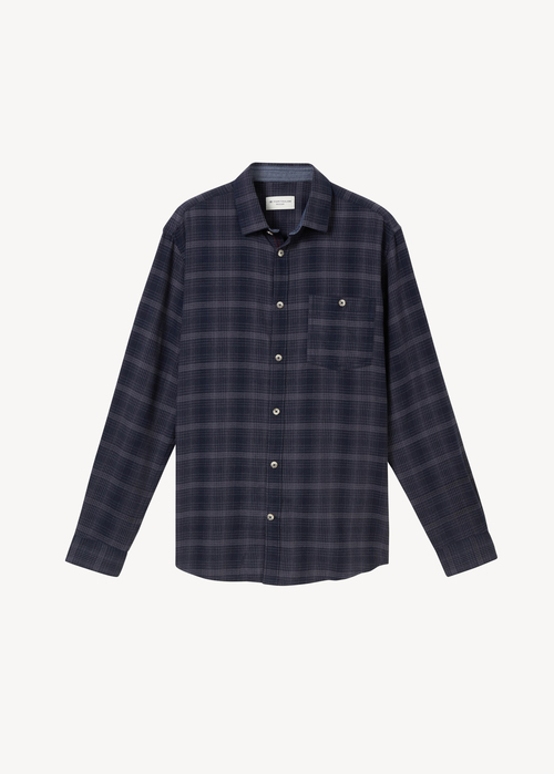 Meska Koszula Materialowe Tom Tailor Shirt In A Checked Pattern Navy Tonal Check - 1042660-36006