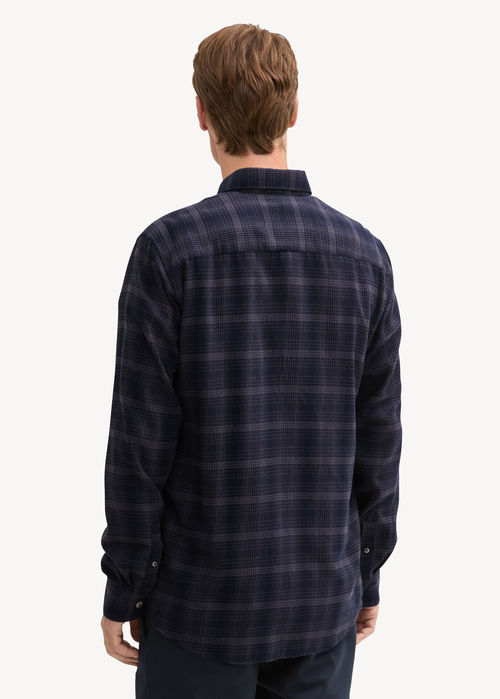 Meska Koszula Materialowe Tom Tailor Shirt In A Checked Pattern Navy Tonal Check - 1042660-36006
