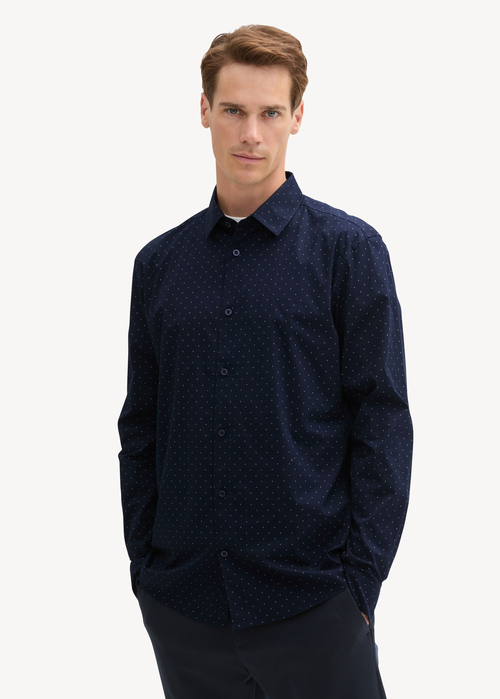 Tom Tailor Stretch T-shirt - Navy Dot Design 1042668-36038 