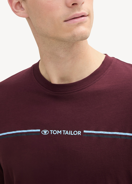 Mski T Shirt Tom Tailor T Shirt With A Print Gipsy Purple - 1037803-10341