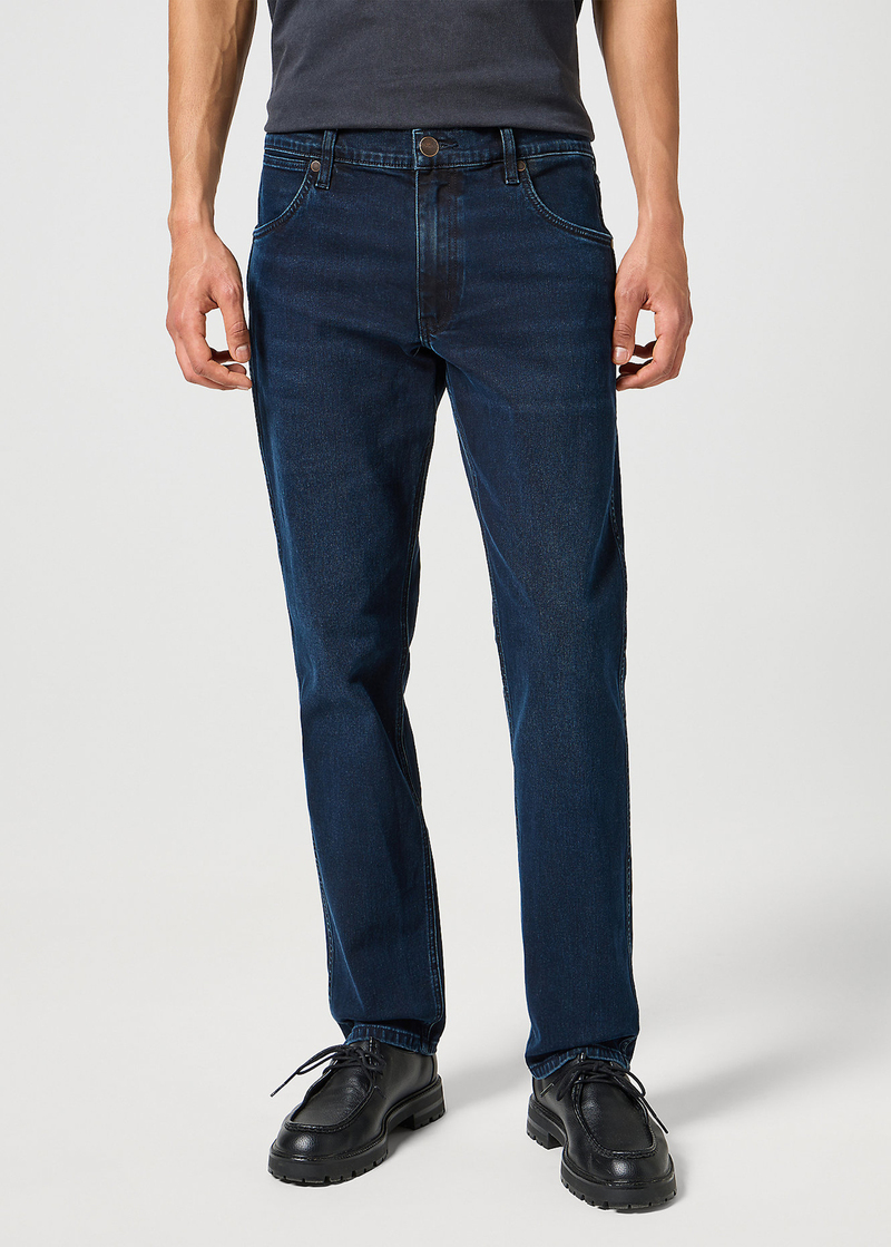 Meskie Spodnie Dzinsowe Wrangler Greensboro Indigo Noir - 112357411