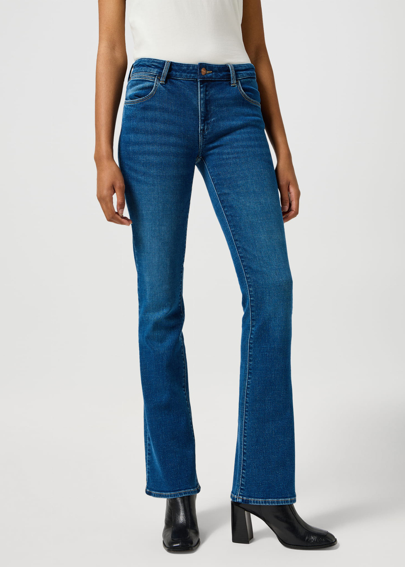 Damskie Spodnie Dzinsowe Wrangler Bootcut Vintage Worn - 112355283