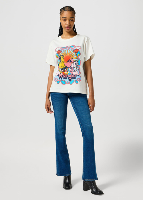 Damskie Spodnie Dzinsowe Wrangler Bootcut Vintage Worn - 112355283