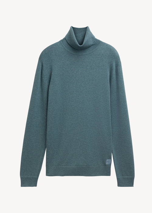 Meski Sweter Tom Tailor Turtleneck Stormy Teal Melange - 1042456-36148