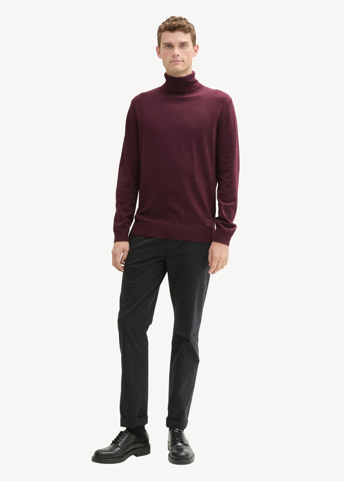Mski Sweter Tom Tailor Turtleneck Grape Red Melange - 1042456-36294