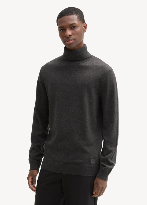 Tom Tailor Turtleneck - Black Grey Melange 1042456-10617 
