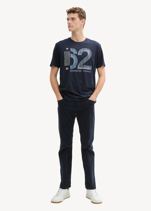 Meski T Shirt Tom Tailor T Shirt With Print Sky Captain Blue - 1044015-10668