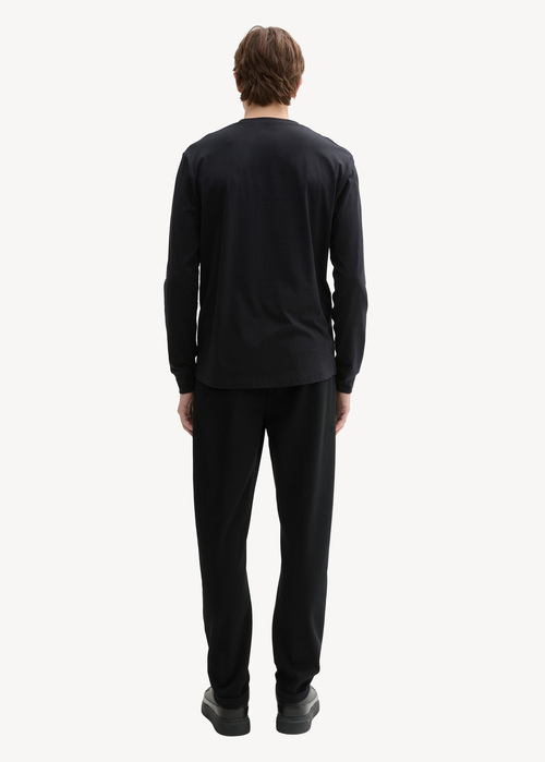 Mskie Spodnie Materiaowe Denim Tom Tailor Regular Tapered Joggers Black - 1043845-29999