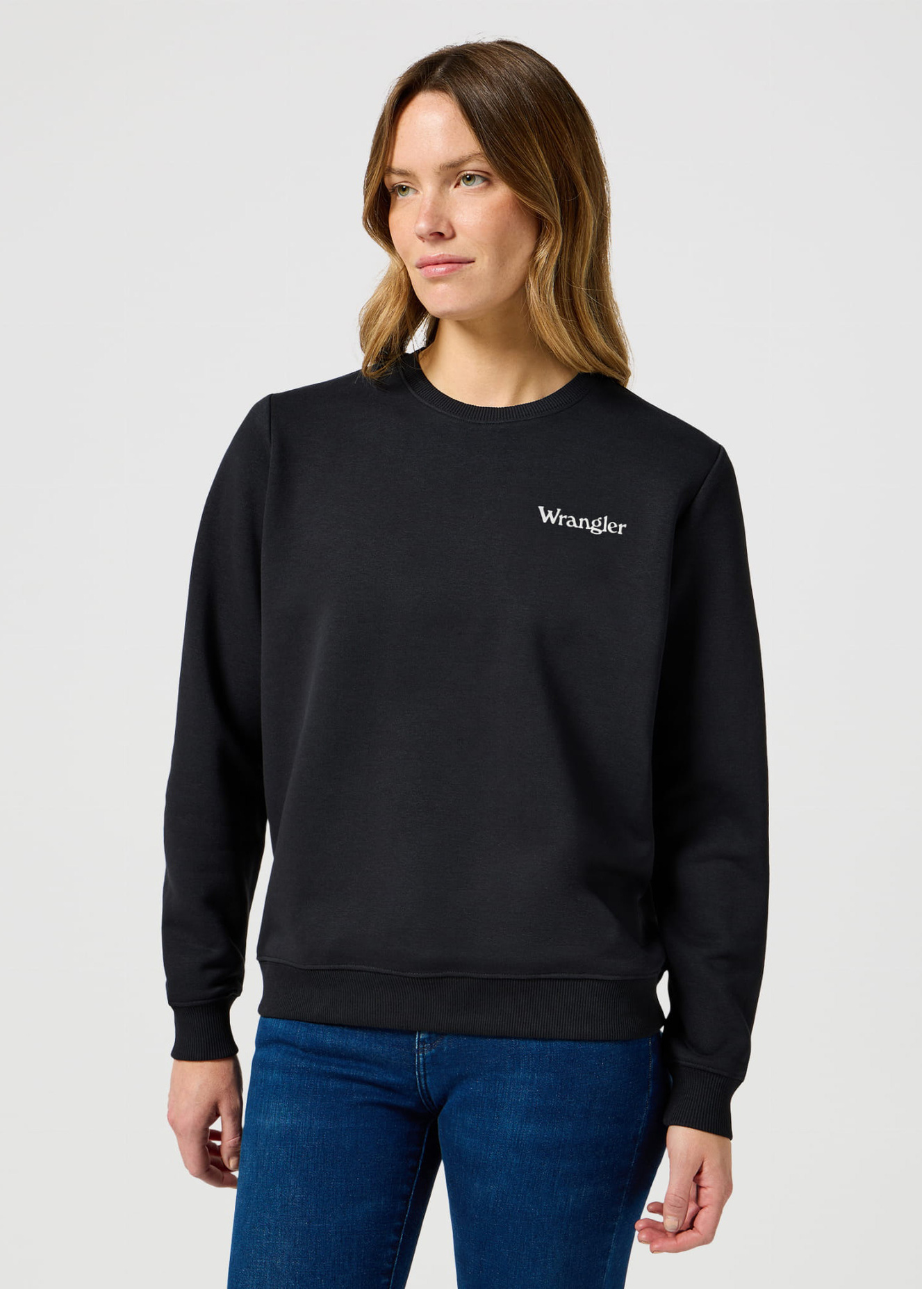 Damski Sweter Wrangler Regular Sweat Black
