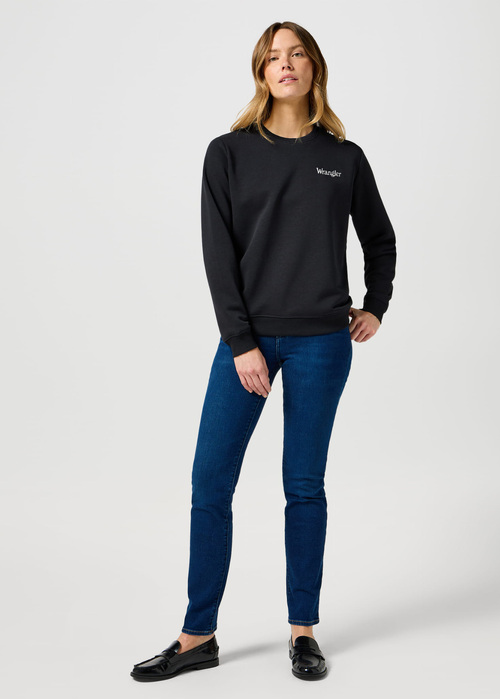 Damski Sweter Wrangler Regular Sweat Black