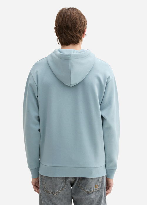 Meska Bluza Tom Tailor Hoodie With Logo Details Light Grey Mint - 1044886-27840