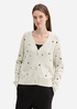 Damski Sweter Tom Tailor Cardigan With Heart Embroidery Beige Heart Embroidery - 1043983-37044