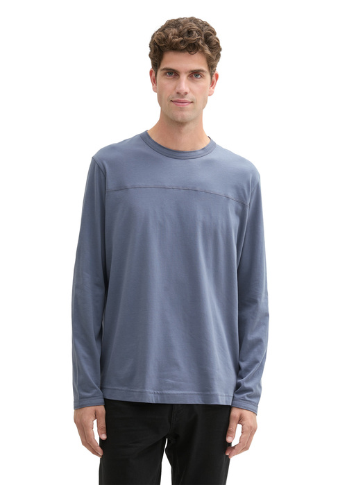 Tom Tailor Long-sleeved Shirt With Organic Cotton - Dove Grey 1044011-11281