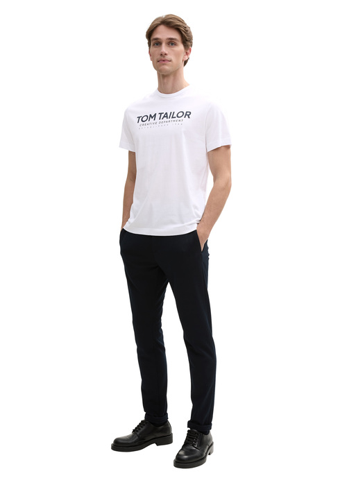 Meski T Shirt Tom Tailor C Neck T Shirt White - 1045940-20000