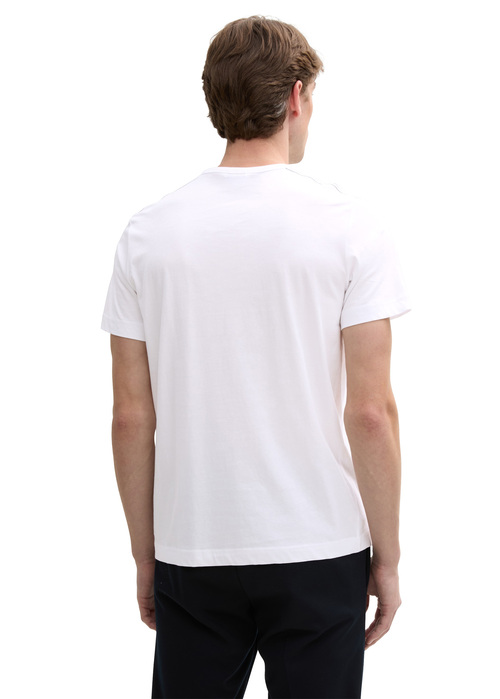 Meski T Shirt Tom Tailor C Neck T Shirt White - 1045940-20000
