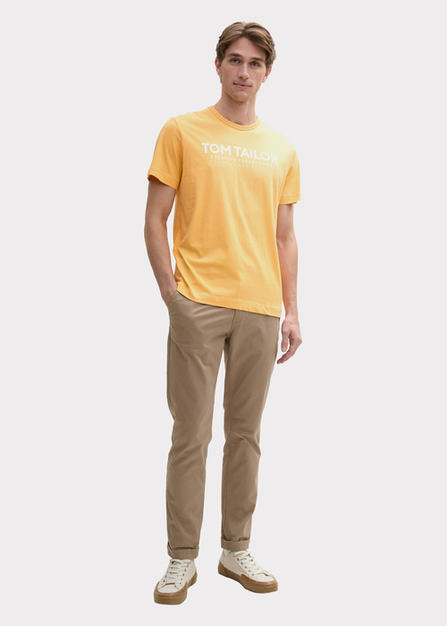 Meski T Shirt Tom Tailor C Neck T Shirt Peachy Orange - 1045940-37103