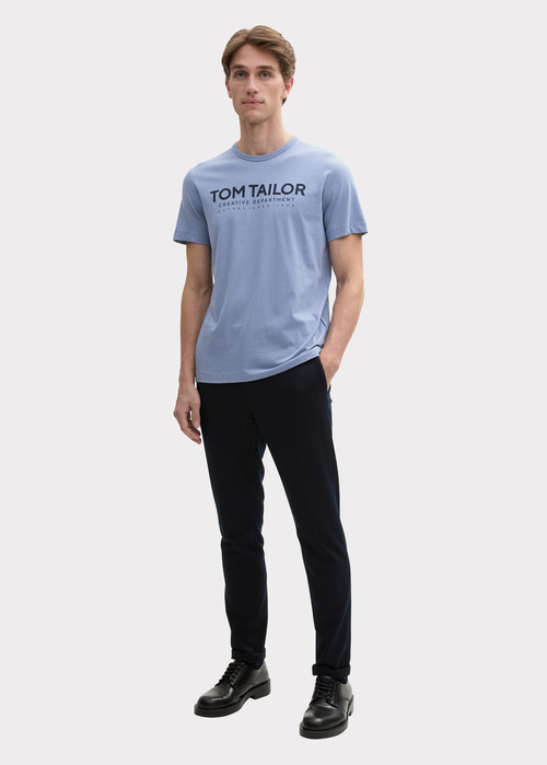 Meski T Shirt Tom Tailor C Neck T Shirt Dove Blue - 1045940-37533