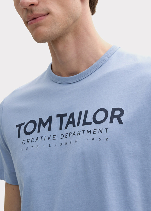 Meski T Shirt Tom Tailor C Neck T Shirt Dove Blue - 1045940-37533