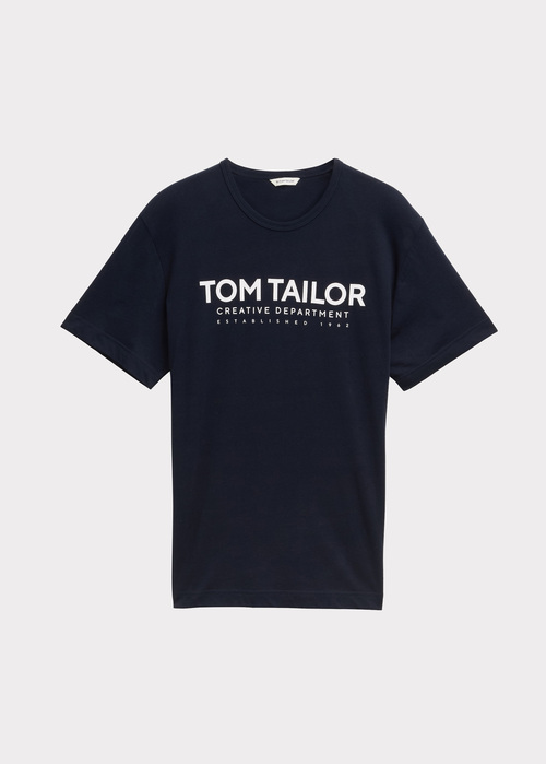 Meski T Shirt Tom Tailor C Neck T Shirt Sky Captain Blue - 1045940-10668