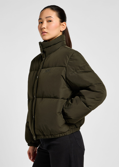 Damska Kurtka Lee Relaxed Short Puffer Jacket Olive Night - 112355098