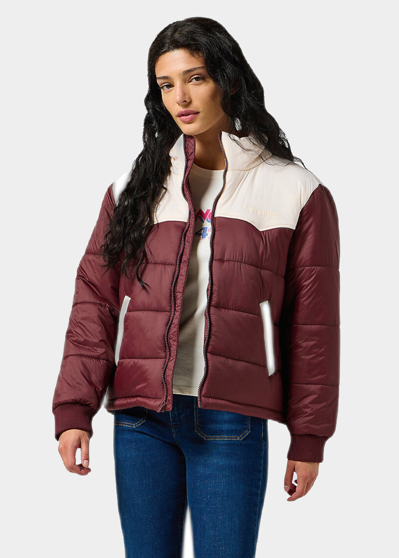 Damska Kurtka Wrangler Western Puffer Dahlia - 112355233