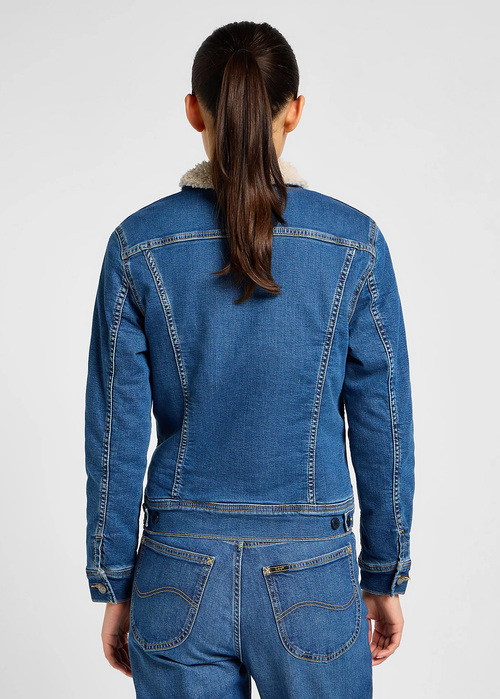 Damska Kurtka Dzinsowa Lee Sherpa Rider Jacket Middle Of Ocean - 112355107