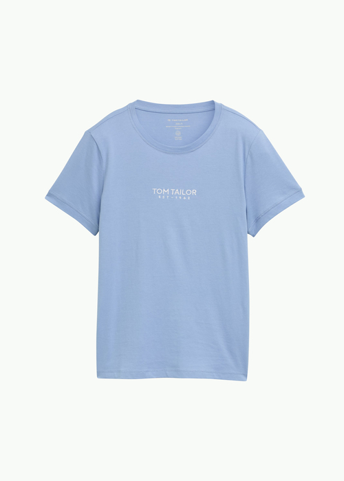 Damski T Shirt Tom Tailor C Neck T Shirt Flawless Blue - 1045543-37106