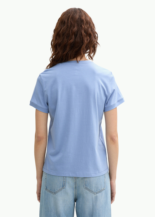 Damski T Shirt Tom Tailor C Neck T Shirt Flawless Blue - 1045543-37106