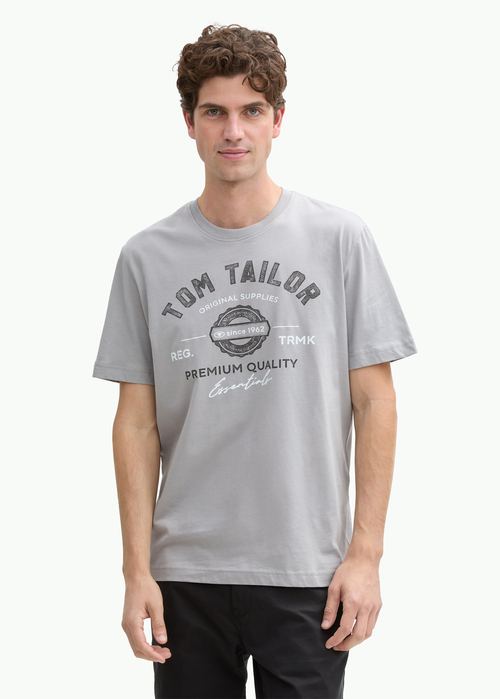 Tom Tailor T-shirt With A Logo Print - Deep Grey 1037735-32917
