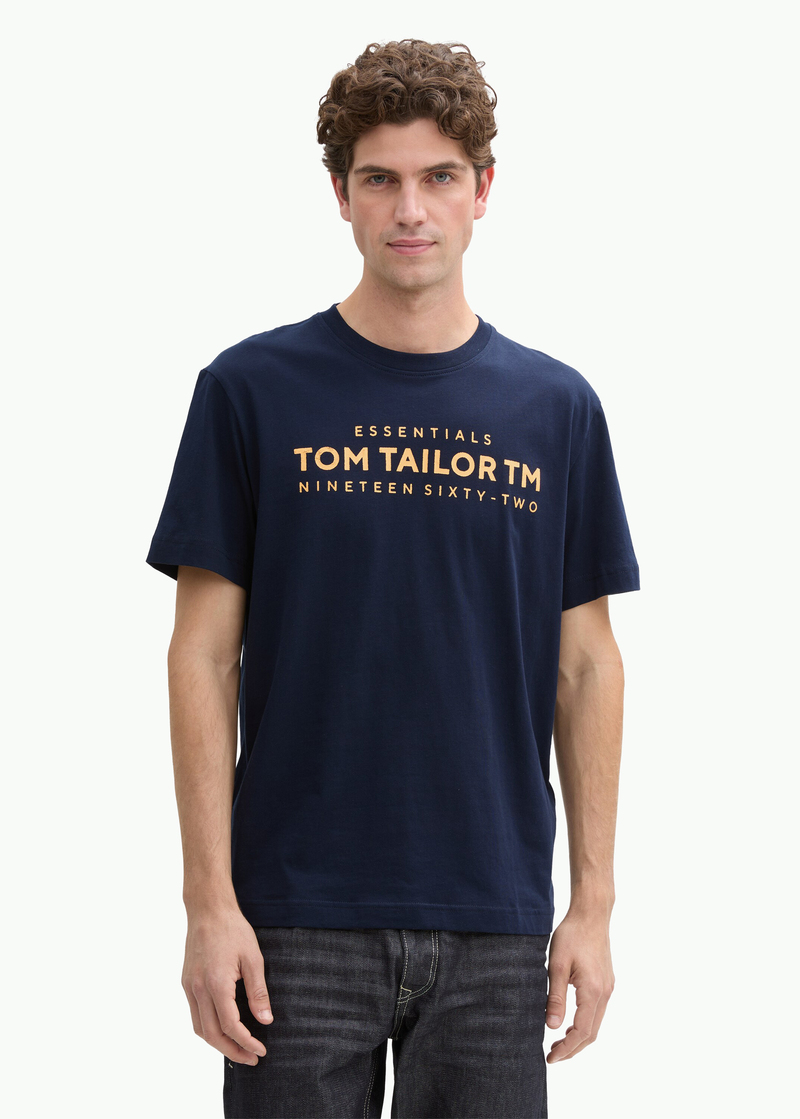 Meski T Shirt Tom Tailor T Shirt Logo Sky Captain Blue - 1045631-10668
