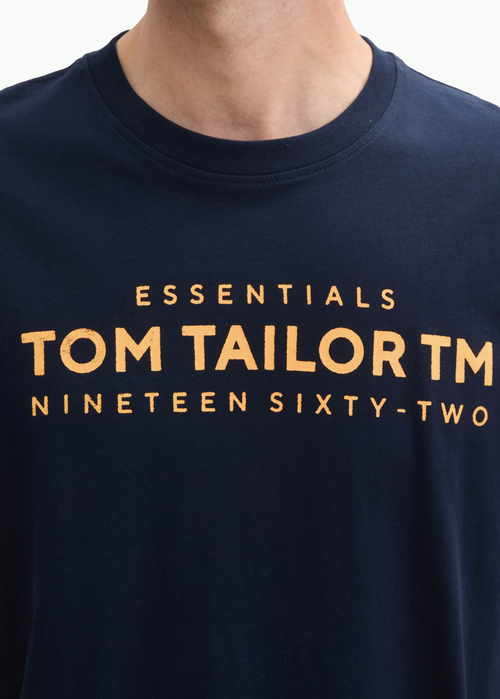 Meski T Shirt Tom Tailor T Shirt Logo Sky Captain Blue - 1045631-10668