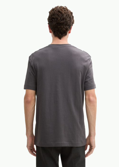 Meski T Shirt Tom Tailor T Shirt Logo Tarmac Grey - 1045631-10899