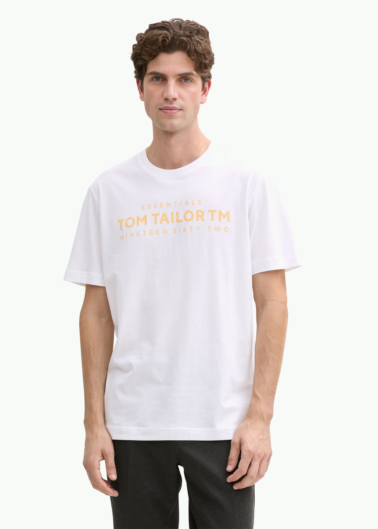 Meski T Shirt Tom Tailor T Shirt Logo White - 1045631-20000