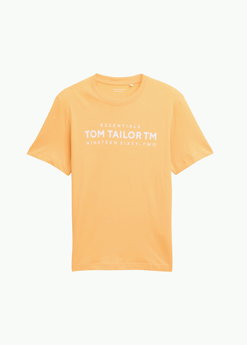 Meski T Shirt Tom Tailor T Shirt Logo Peachy Orange - 1045631-37103