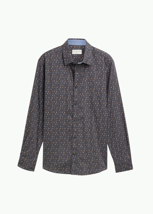 Meska Koszula Materialowe Tom Tailor Shirts Tarmac Grey Stripe Design - 1045072-37145