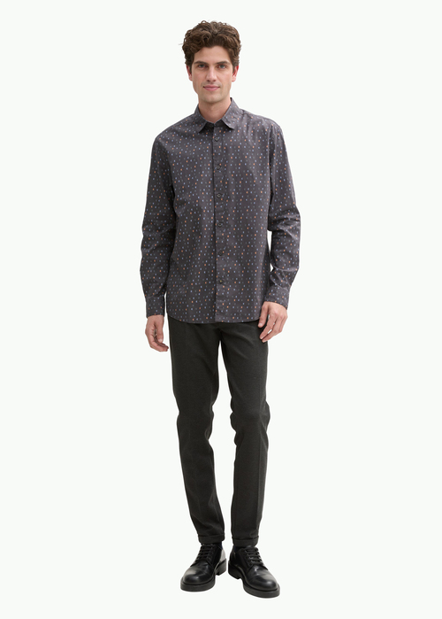 Meska Koszula Materialowe Tom Tailor Shirts Tarmac Grey Stripe Design - 1045072-37145