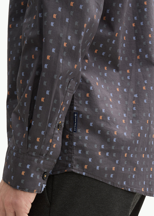 Meska Koszula Materialowe Tom Tailor Shirts Tarmac Grey Stripe Design - 1045072-37145