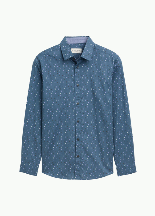 Meska Koszula Materialowe Tom Tailor Shirts Mid Blue Stripe Design - 1045072-37146