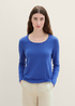 Damski Sweter Tom Tailor Basic Round Neck Sweater Preppy Jean Blue - 1042964-10619