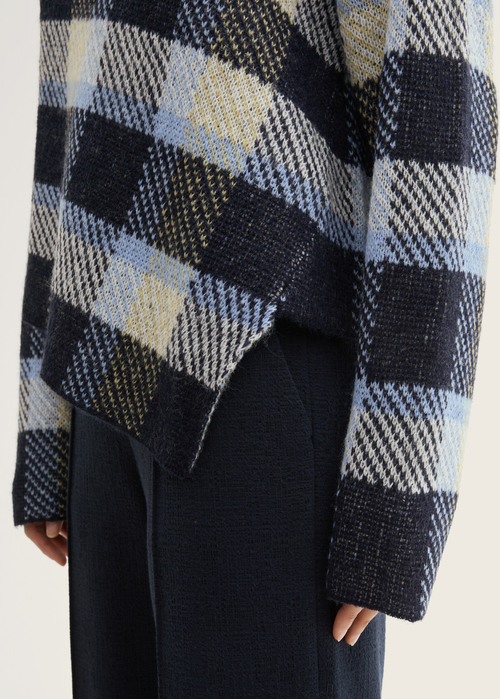 Damski Sweter Tom Tailor Sweater Blue Check - 1042990-36271