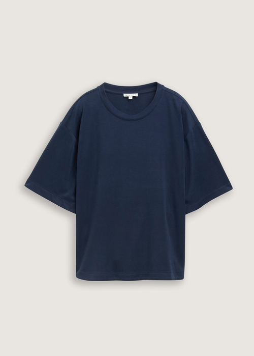 Damski T Shirt Tom Tailor Tee Sky Captain Blue - 1047232-10668